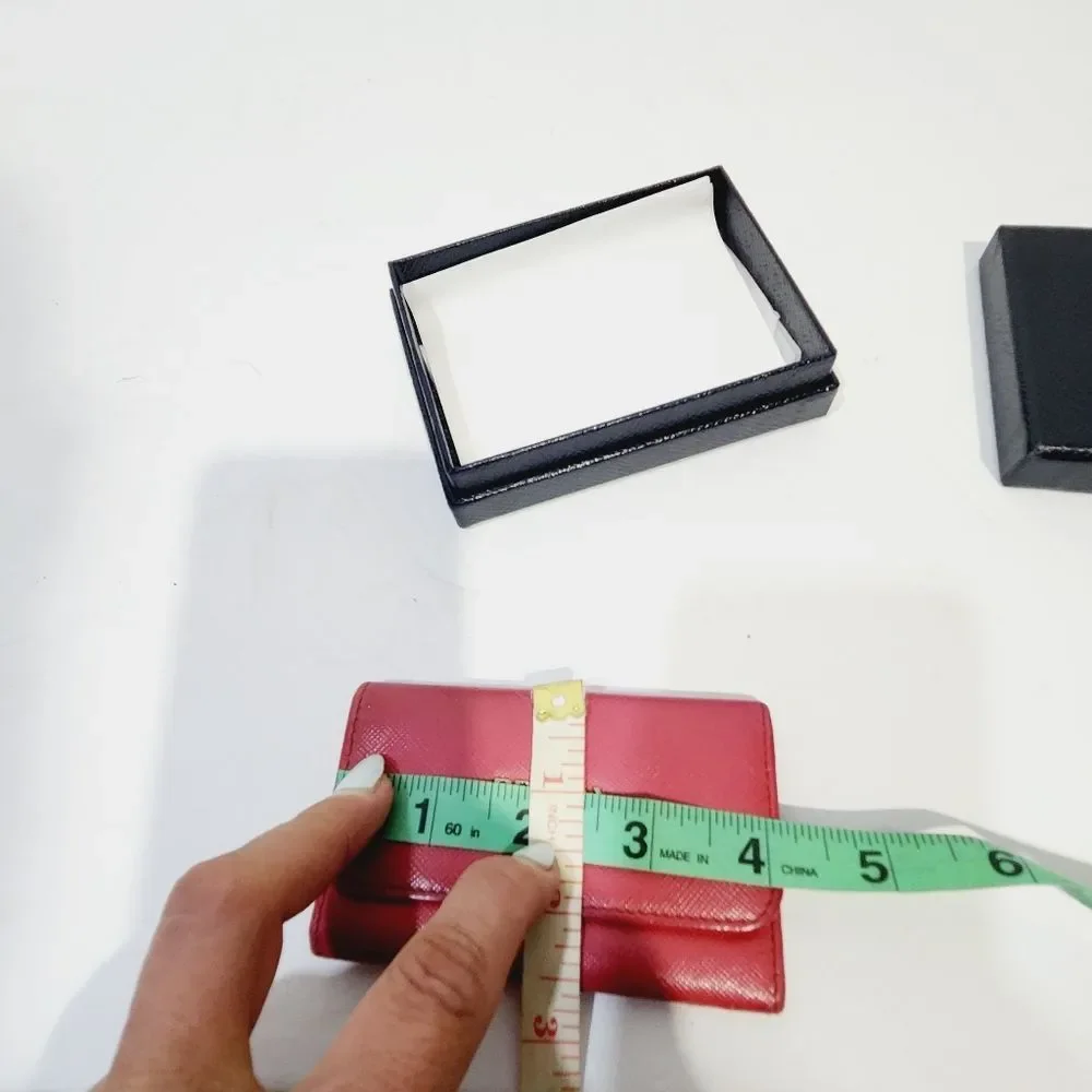 PRADA authentic Saffiano leather red / pink key  card case with box